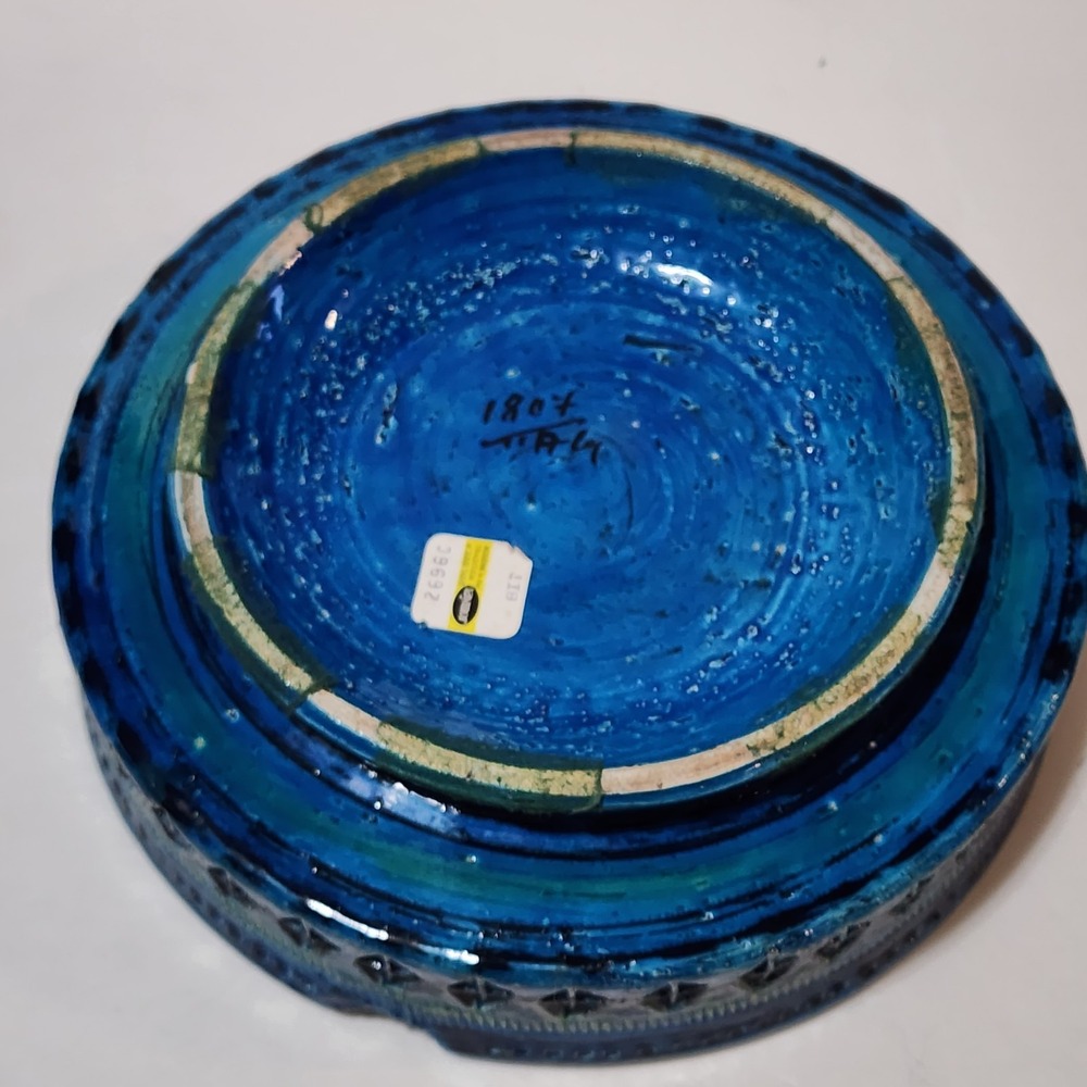 VINTAGE ALDO LONDI BITOSSI RAYMOR ITALY RIMINI BLUE X-LARGE 9.5 IN ASHTRAY DISH - Picture 6 of 15